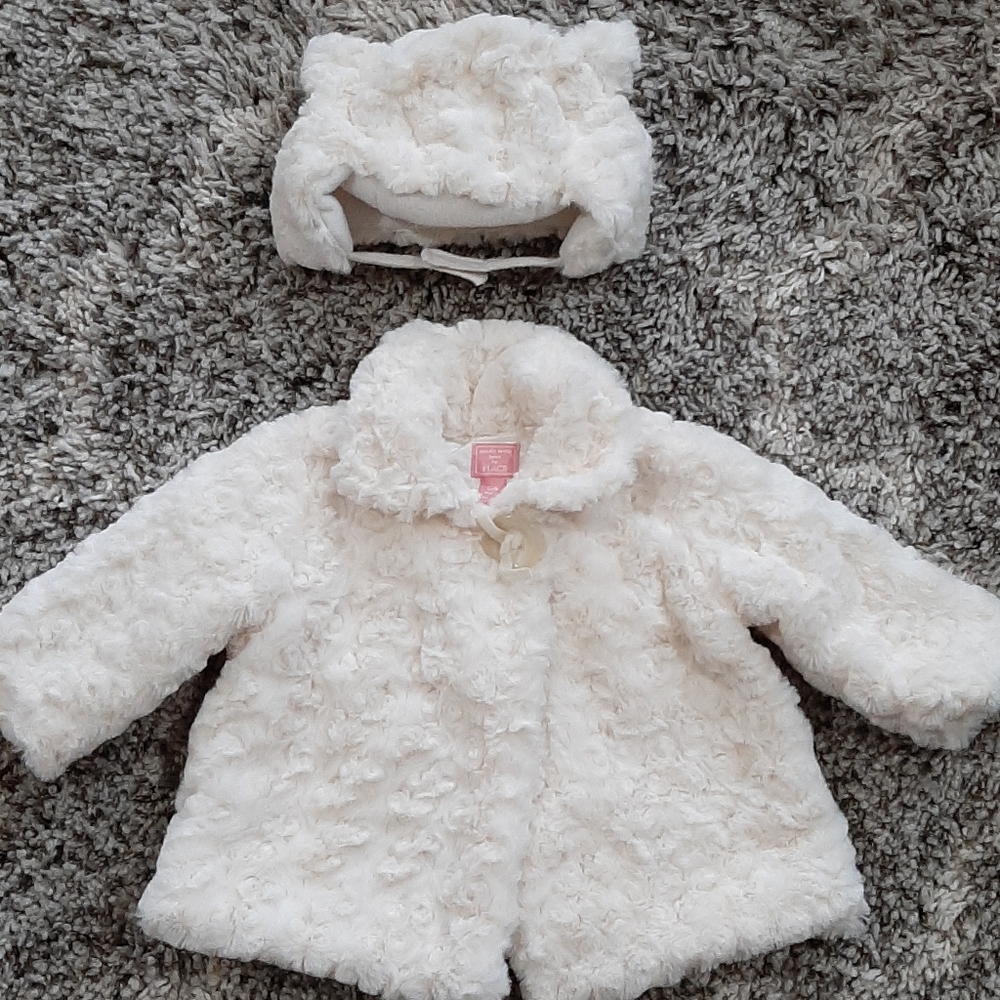 NWT Baby Girl Fur Hat and Coat